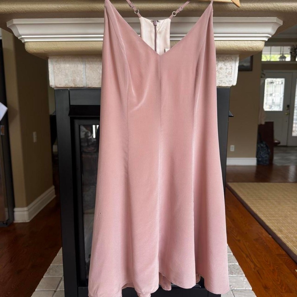 YsK blush silk mini party dress girly coquette size small